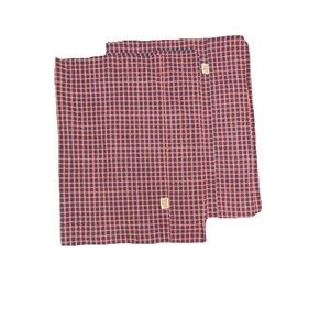 2 Vintage Ralph Lauren Mackinaw Plaid STANDARD Pillowcases Red Blue Canvas Tag